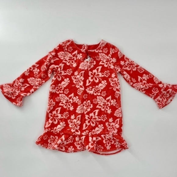 Janie & Jack Terry Cloth Floral Ruffle hem Dress or swim coverup - Picture 1 of 11